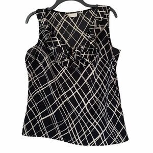 NY&Co Black & White Sleeveless Blouse